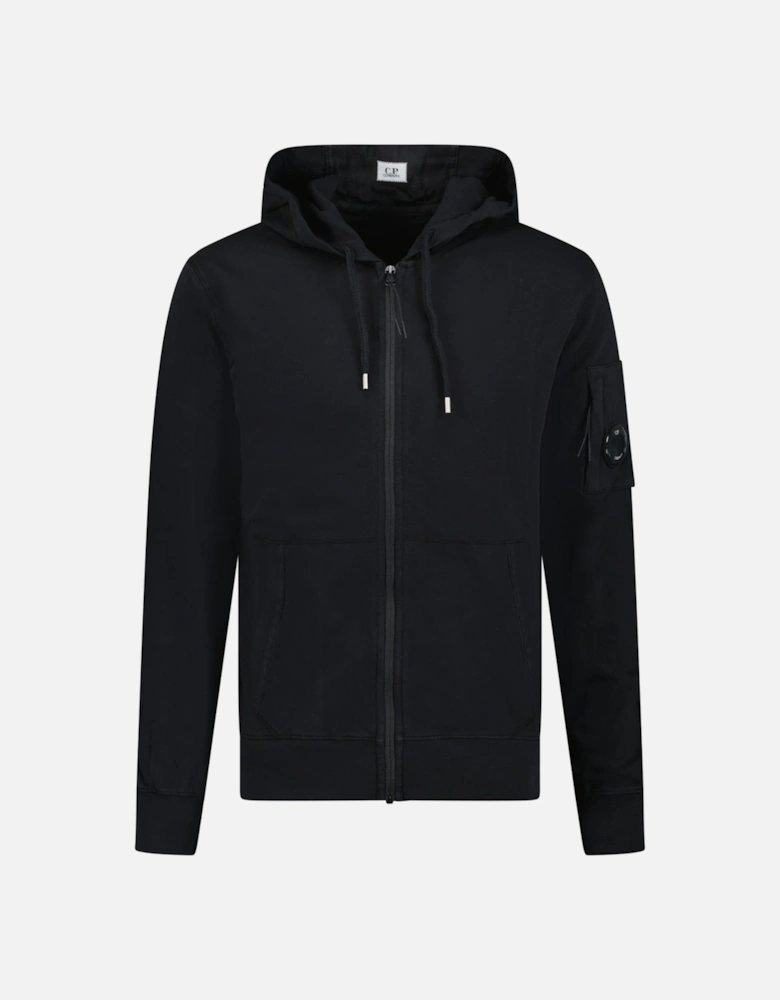 Light Fleece Lens Zip Hoodie Black