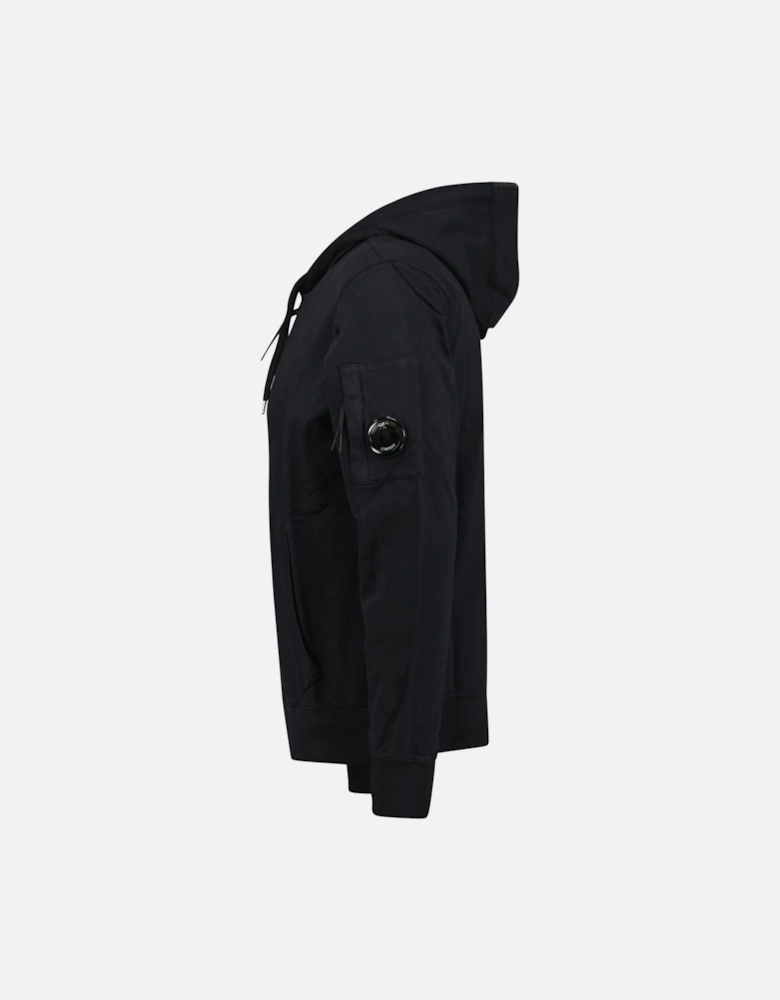 Light Fleece Lens Zip Hoodie Black