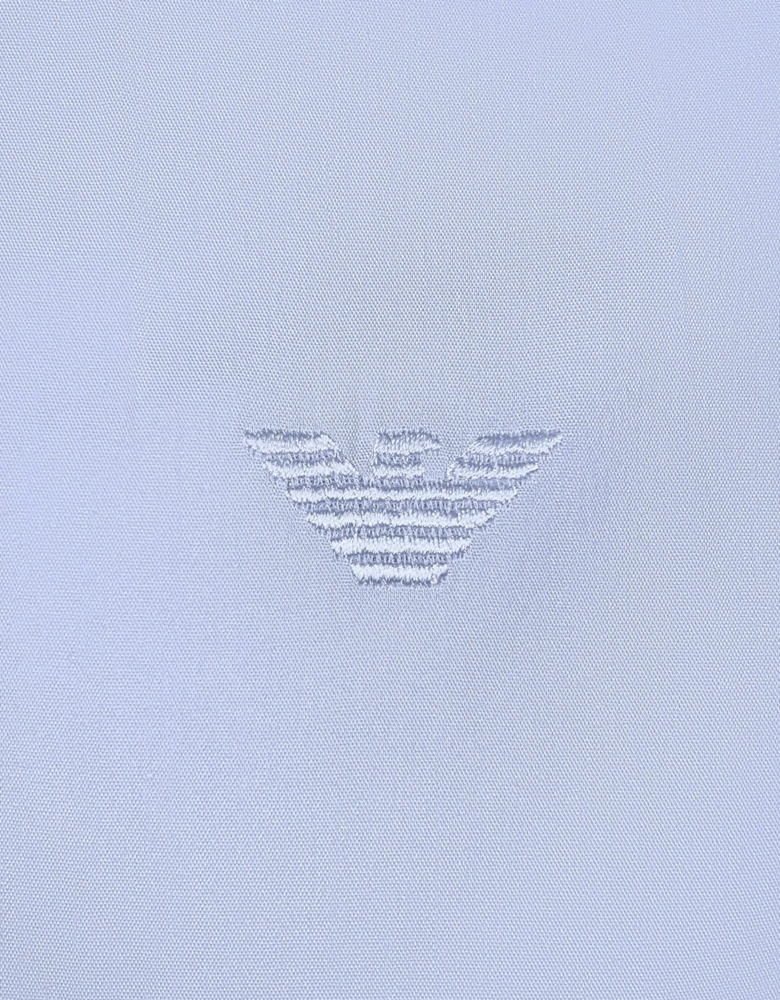 Button-Up Short Sleeve Shirt Light Blue