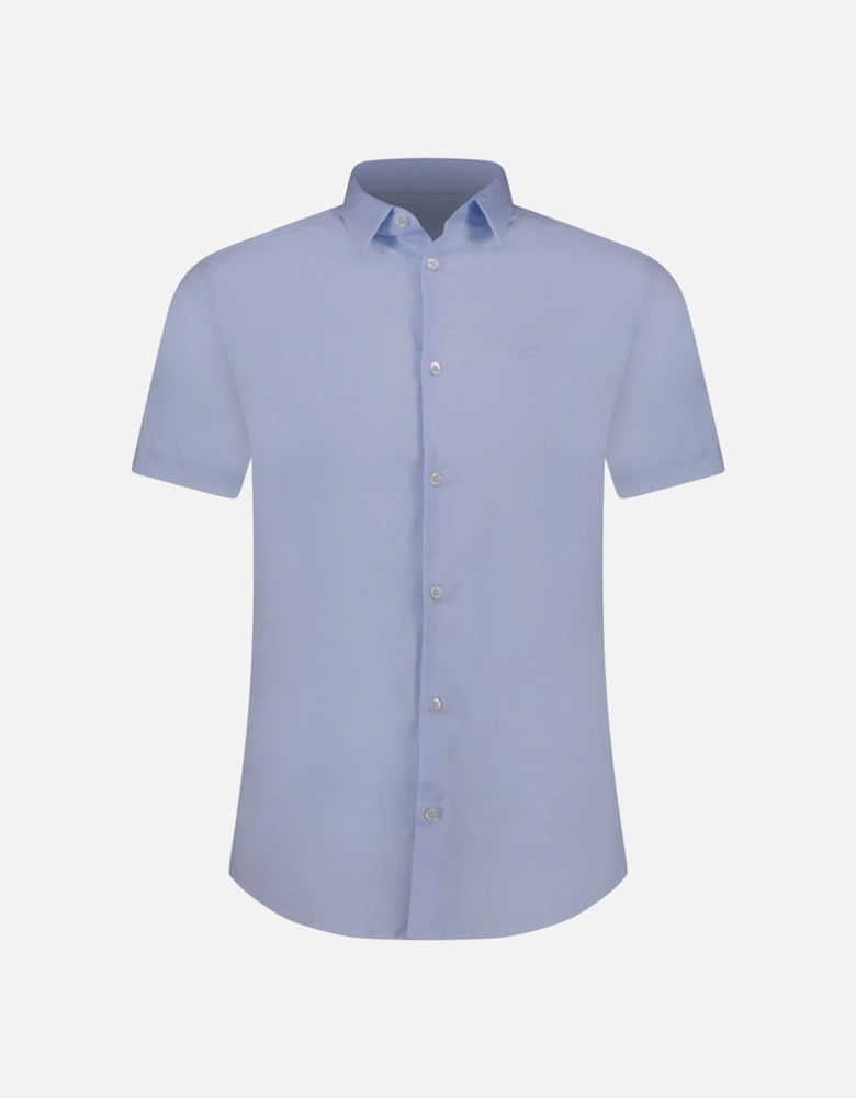 Button-Up Short Sleeve Shirt Light Blue