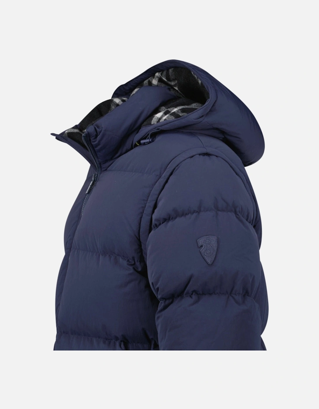 Technical Nylon Puffer Coat / Gilet in Navy