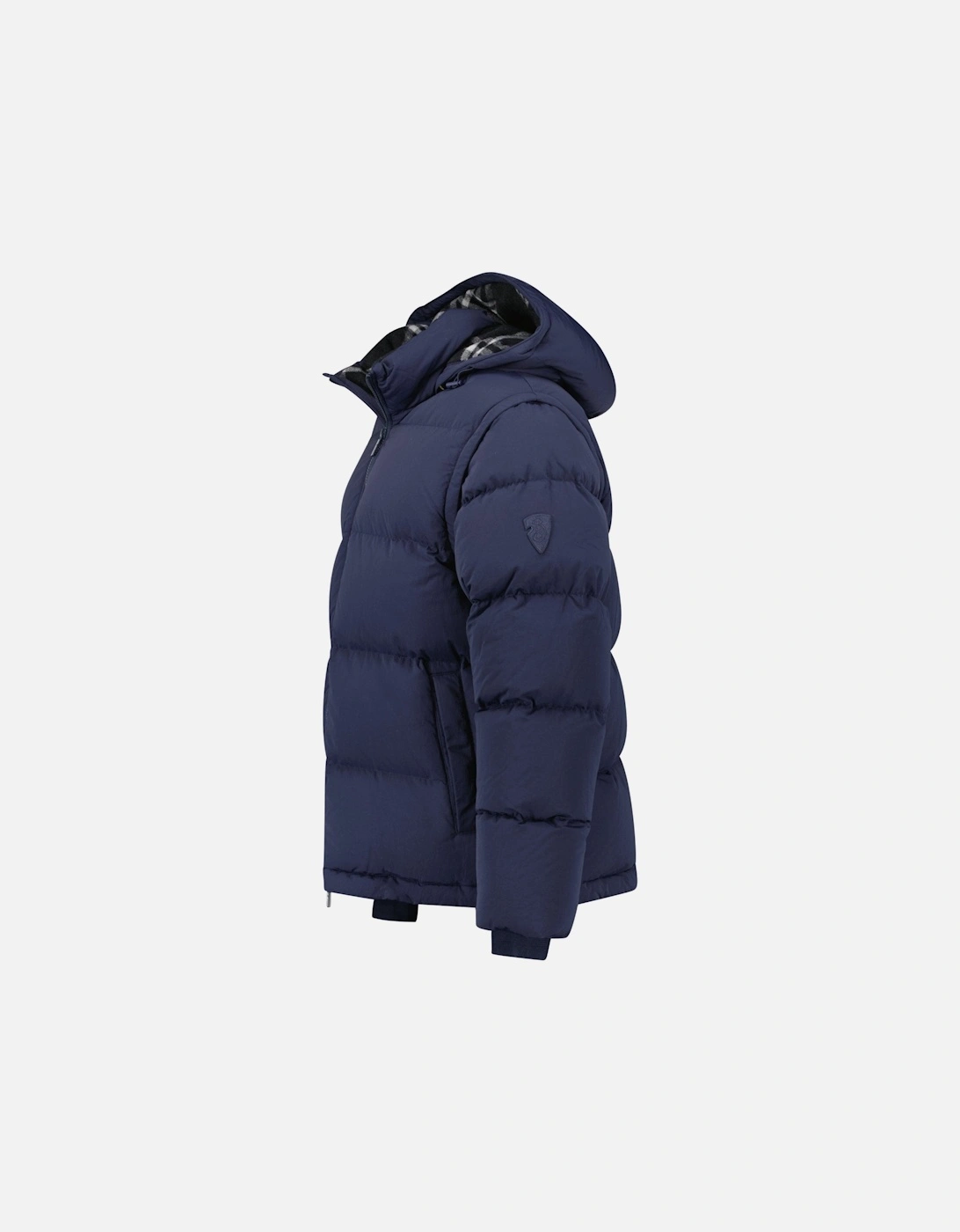 Technical Nylon Puffer Coat / Gilet in Navy