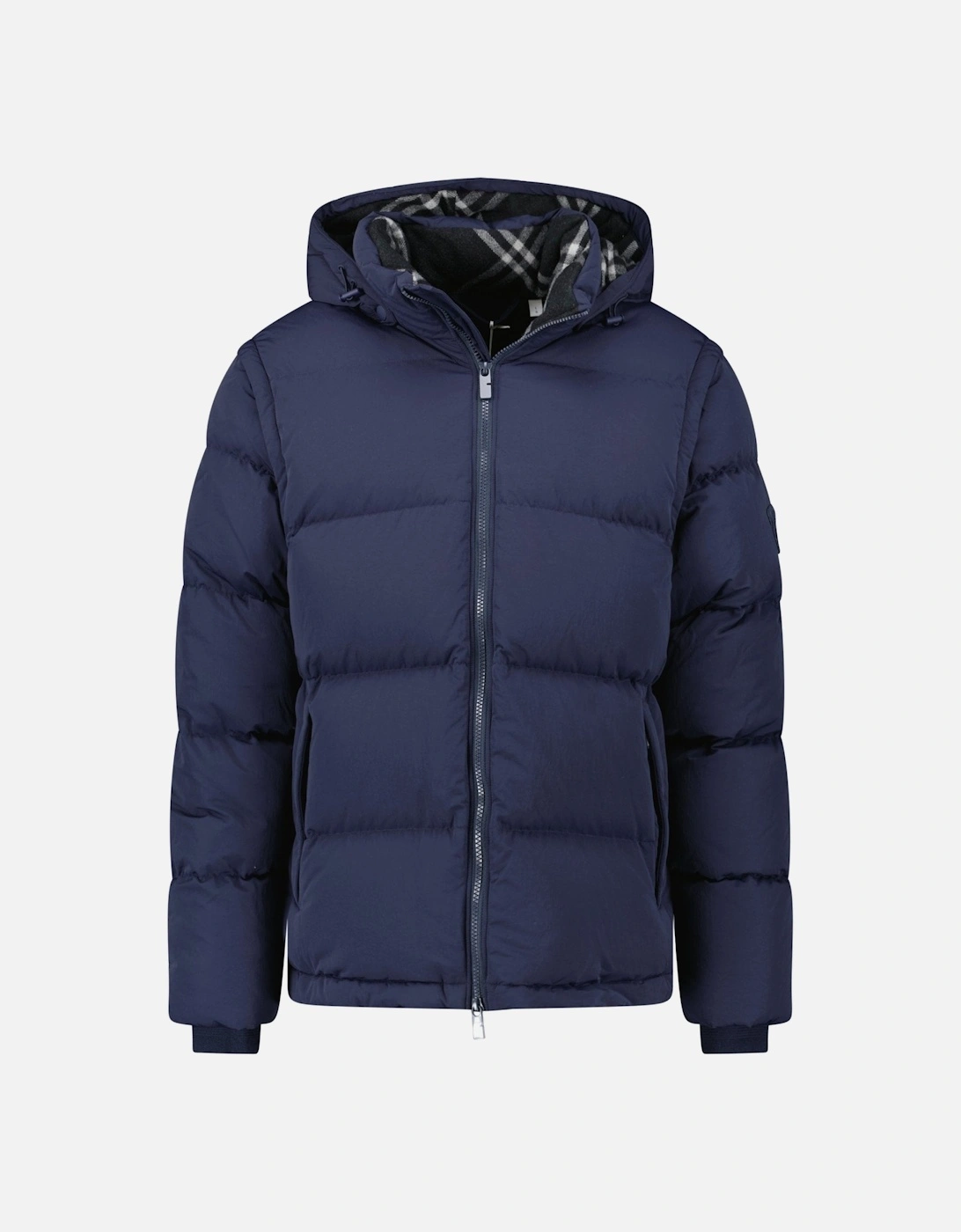 Technical Nylon Puffer Coat / Gilet in Navy, 6 of 5