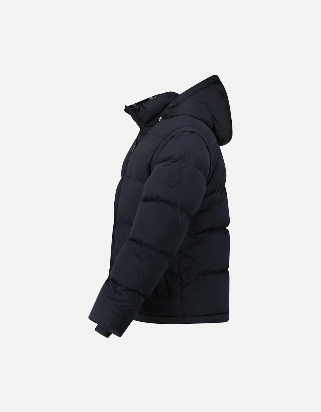 Technical Nylon Puffer Coat / Gilet in Charcoal Black