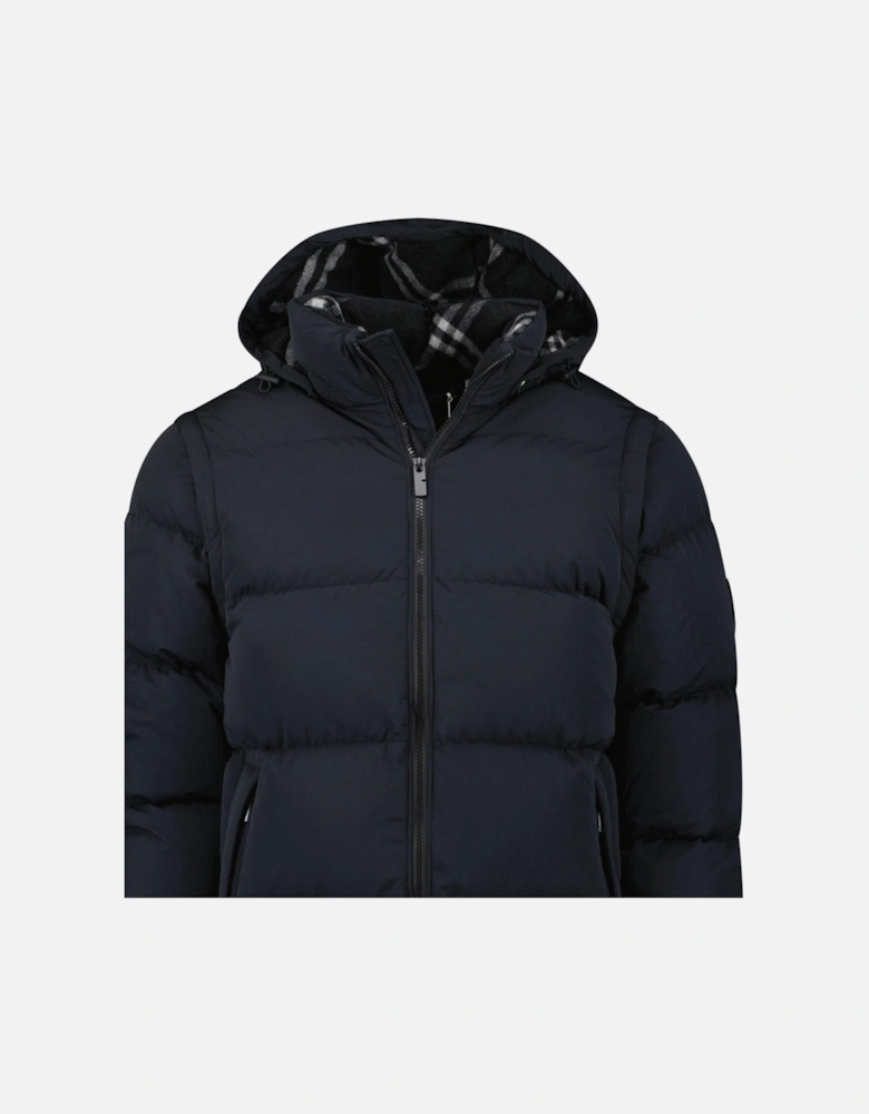 Technical Nylon Puffer Coat / Gilet in Charcoal Black