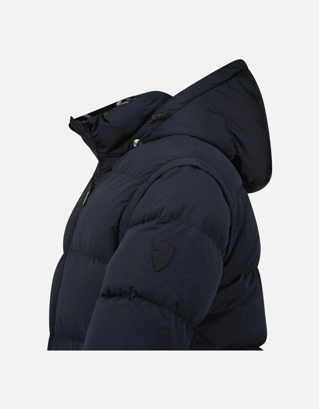 Technical Nylon Puffer Coat / Gilet in Charcoal Black