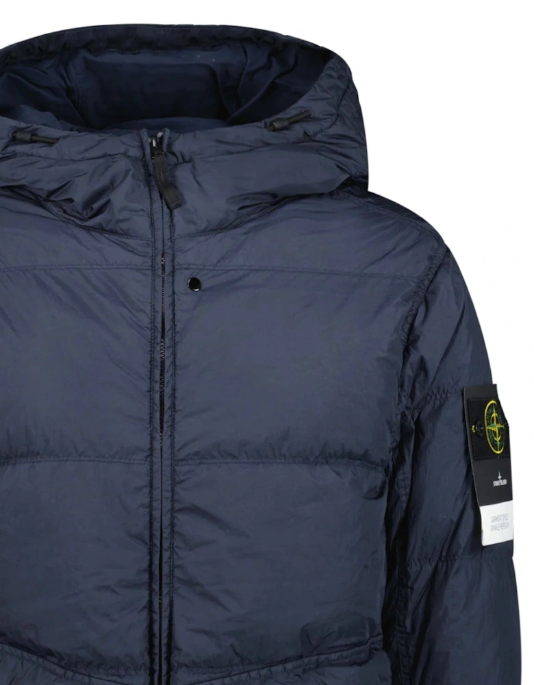Hooded Down Jacket in Navy
