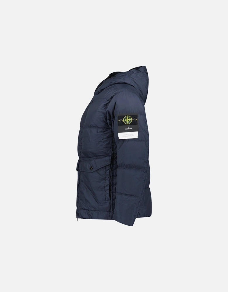 Hooded Down Jacket in Navy