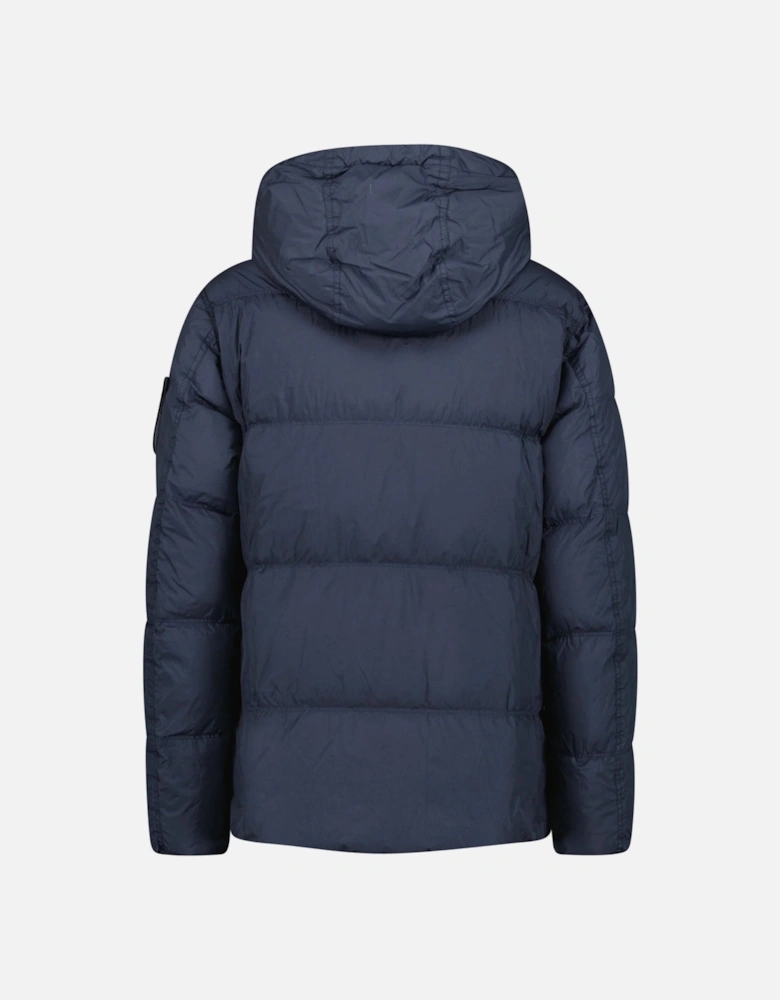 Hooded Down Jacket in Navy