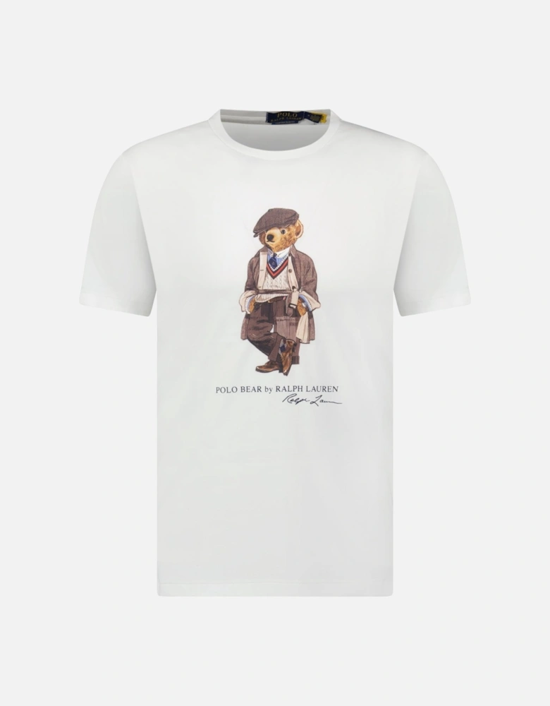 Custom Slim Fit Polo Bear T-Shirt in White