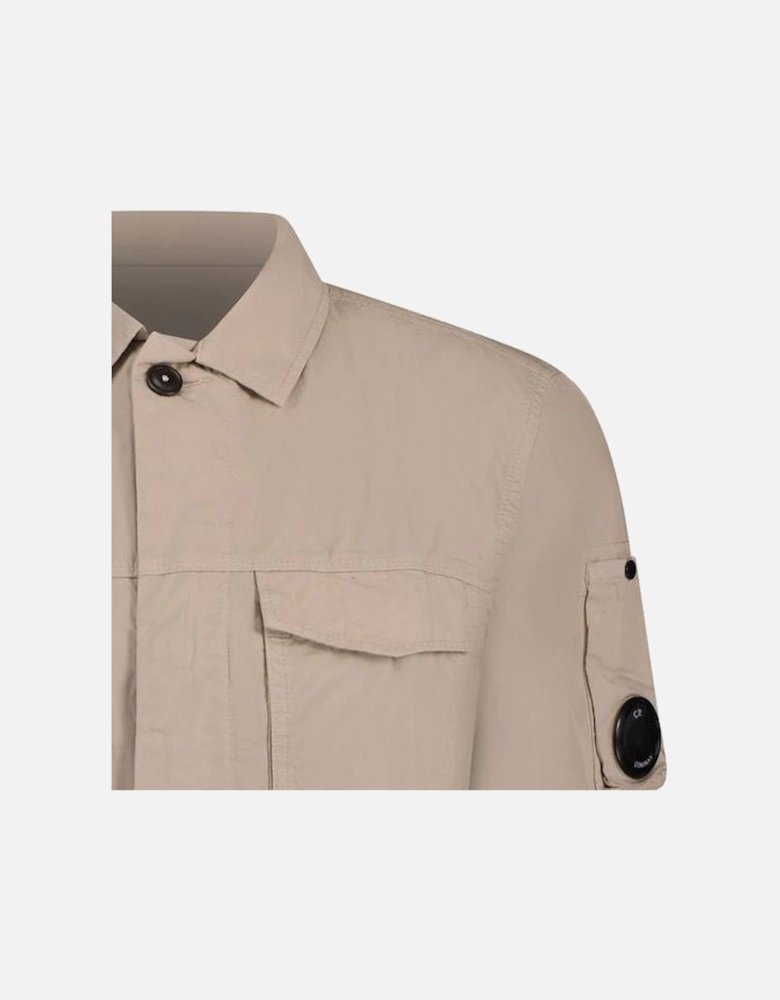 Lens Double Pocket Overshirt Beige