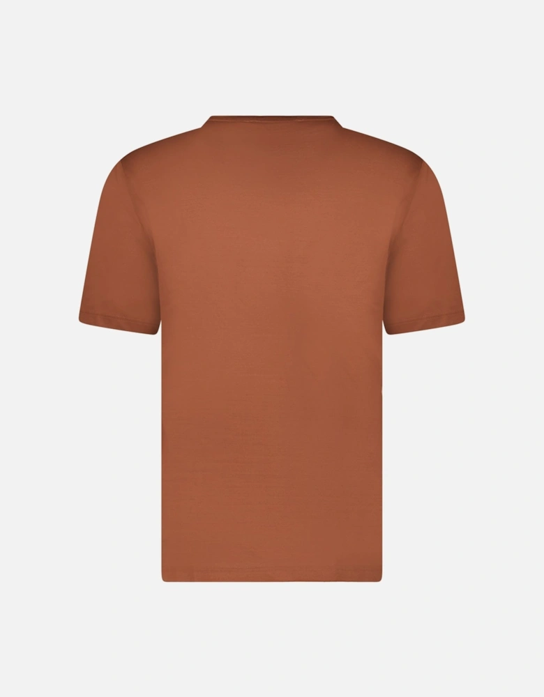 Mercerised Cotton Crewneck T-Shirt in Brown