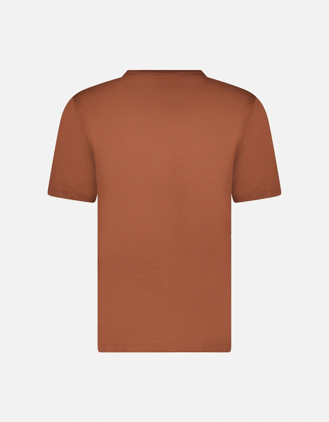 Mercerised Cotton Crewneck T-Shirt in Brown