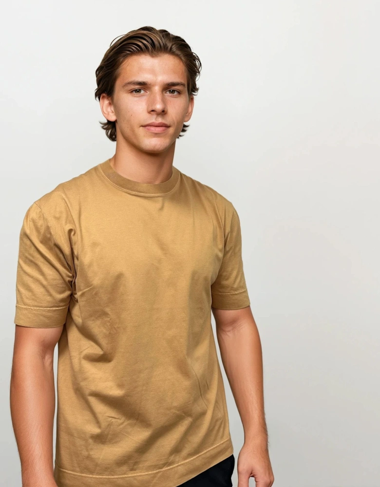 Cotton Crewneck T-Shirt in Orange