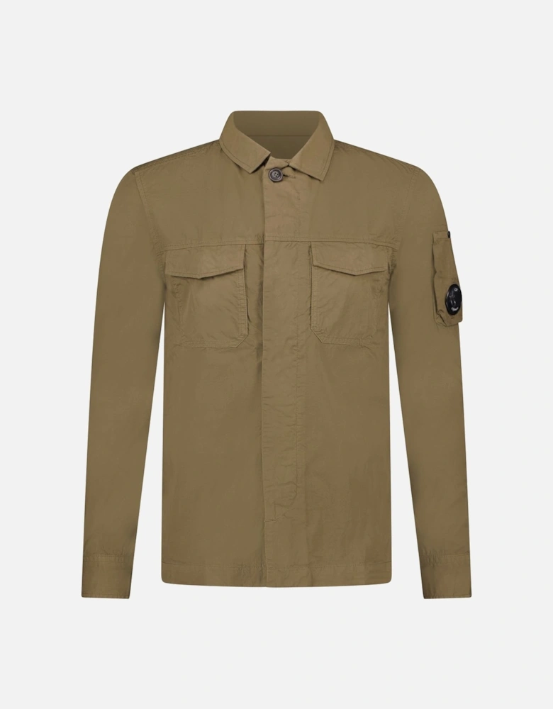 Lens 'Gabardine' Overshirt Dark Beige