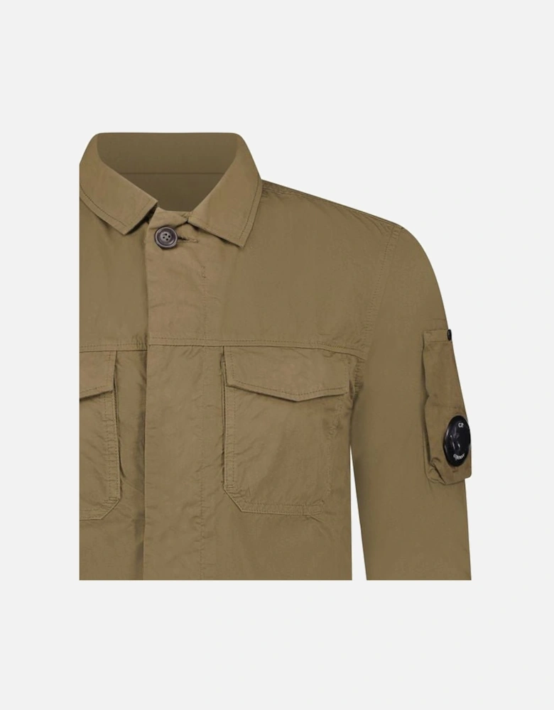 Lens 'Gabardine' Overshirt Dark Beige