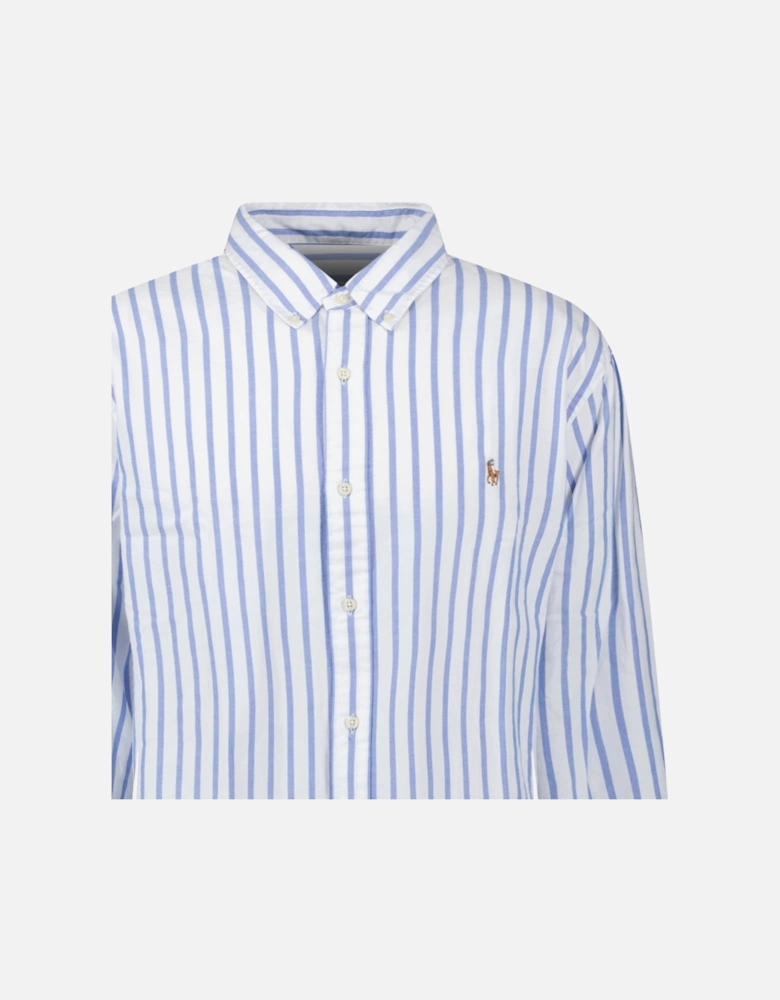 Custom Fit Stripe Oxford Shirt in Blue/White