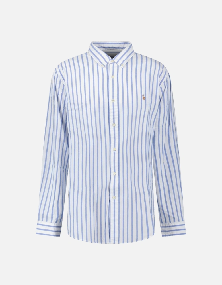 Custom Fit Stripe Oxford Shirt in Blue/White