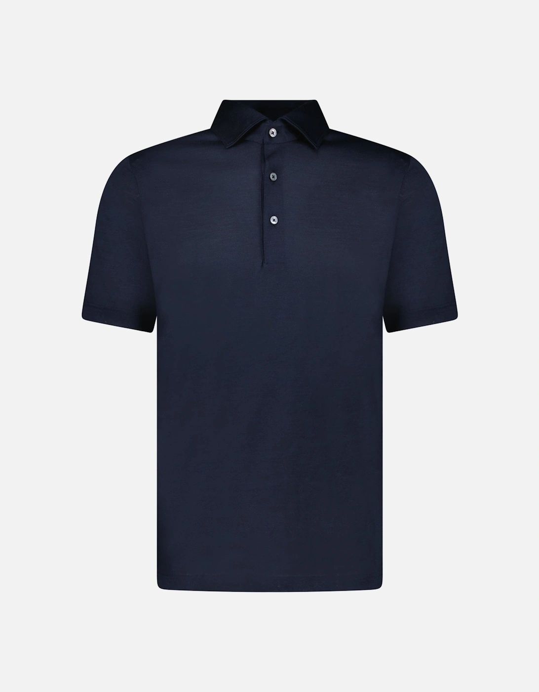 Silk Polo Shirt in Navy