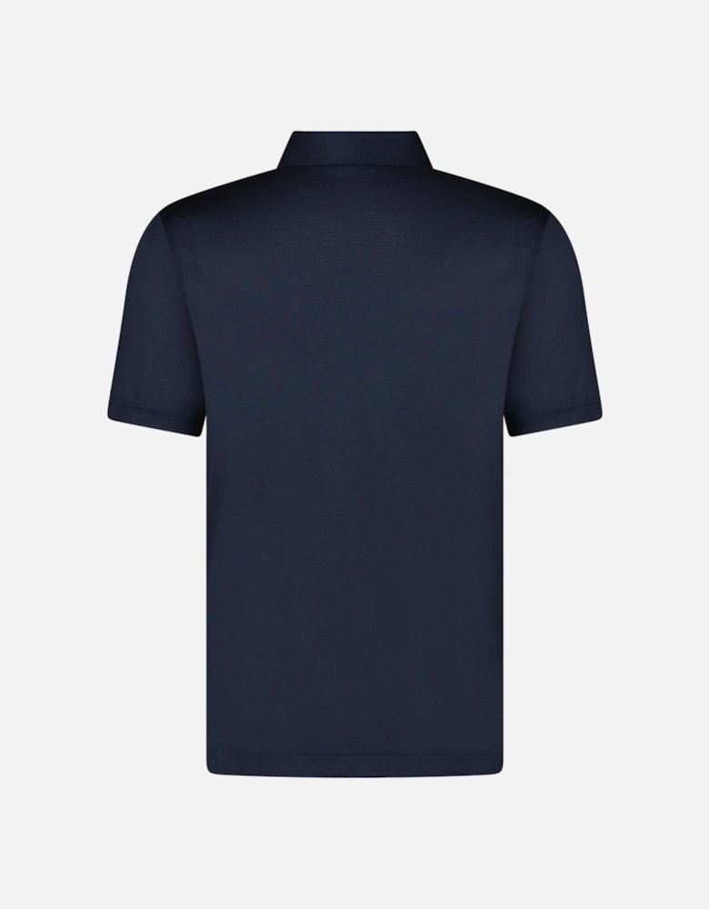 Silk Polo Shirt in Navy