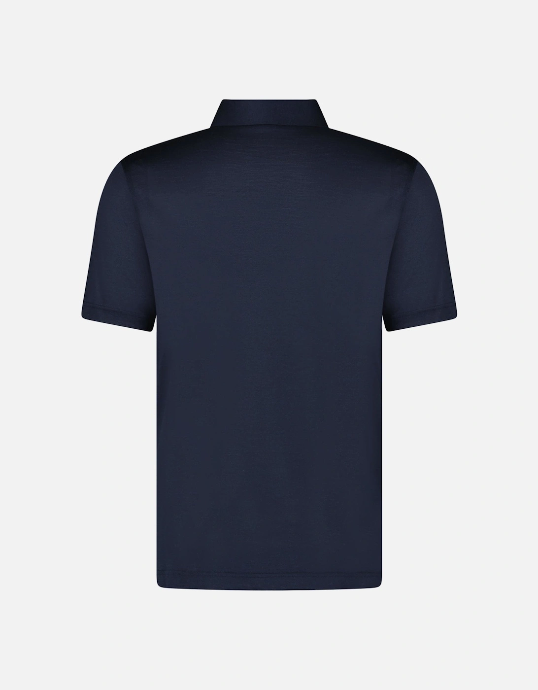 Silk Polo Shirt in Navy