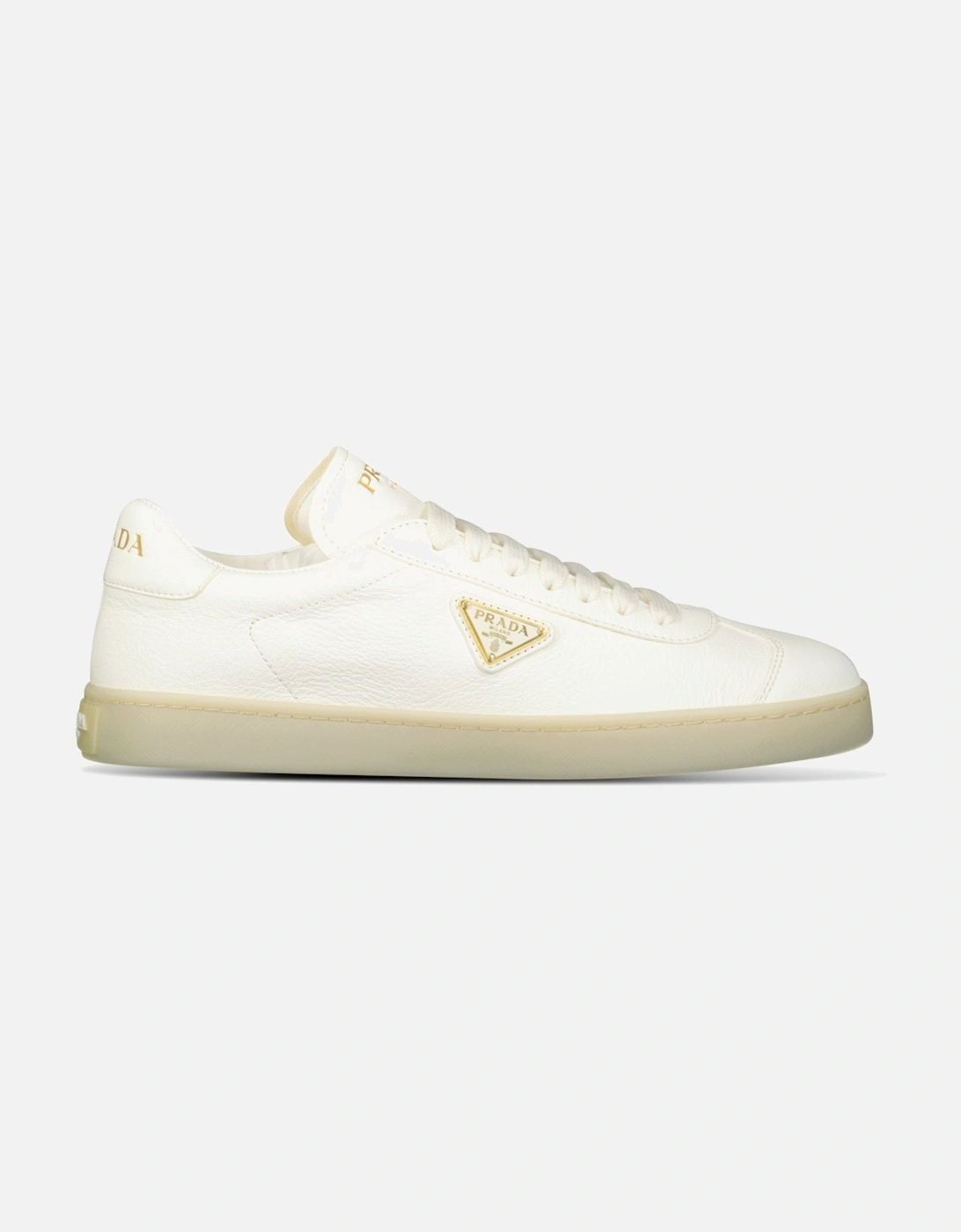 Prada Leather Trainers with Gold Metal Appliqué in Avorio, 5 of 4