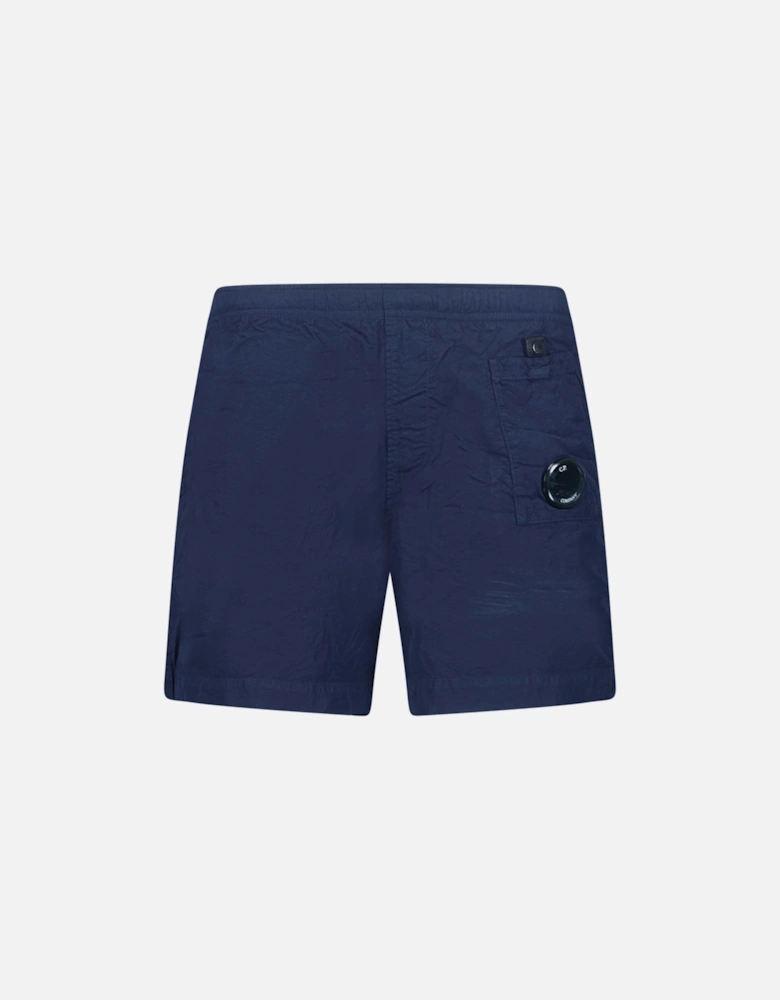Flatt Nylon Lens-Detail Swim Shorts Medieval Blue