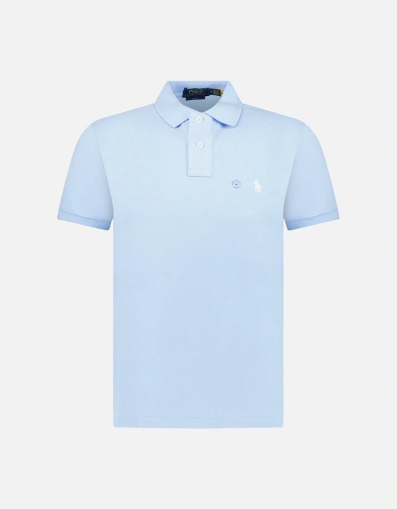 Mesh Slim Fit Polo Shirt in Office Blue.