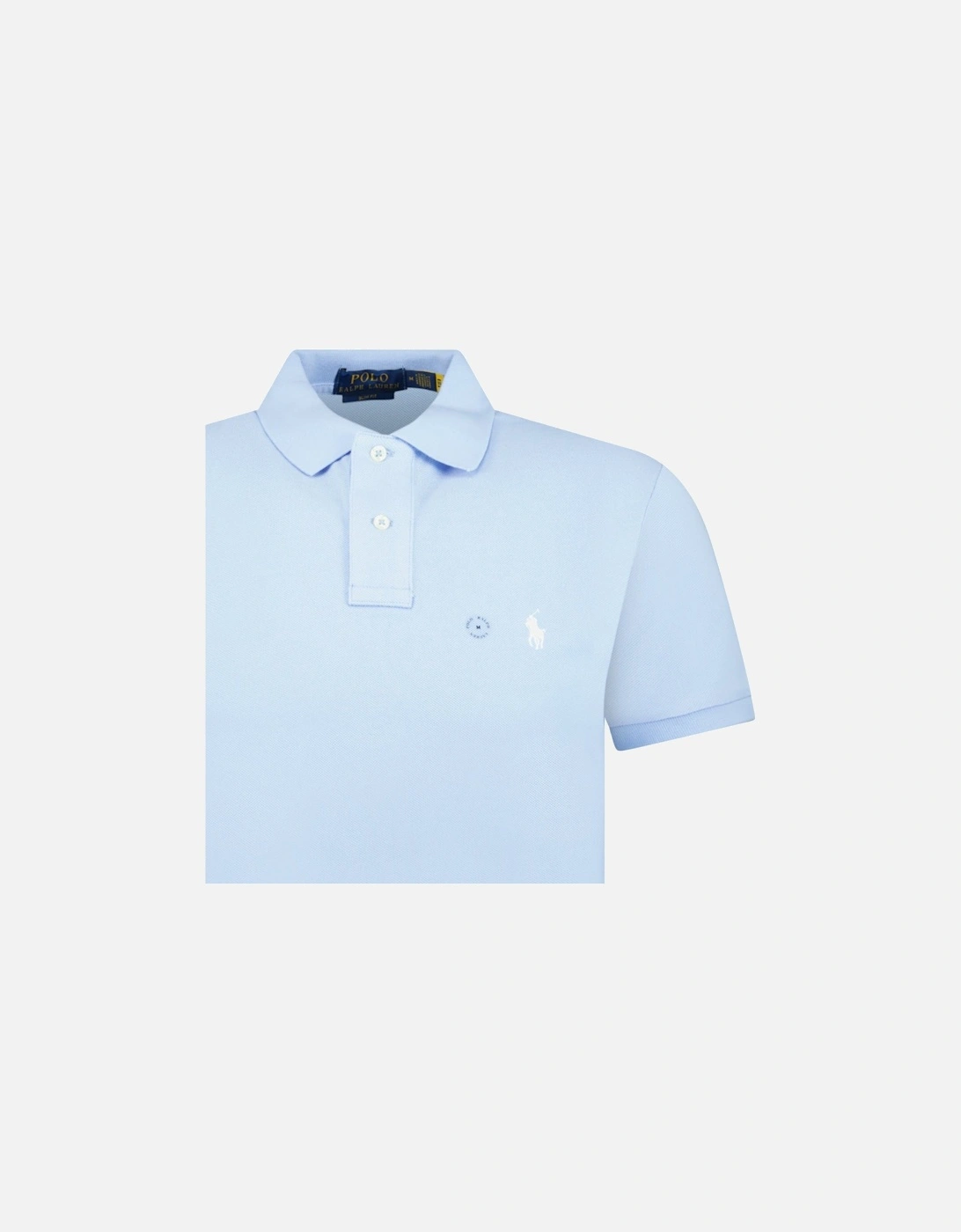Mesh Slim Fit Polo Shirt in Office Blue.