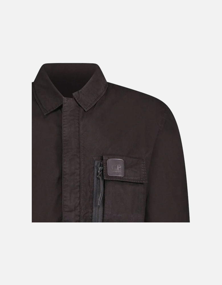 Gabardine Chrome Overshirt Jacket Black