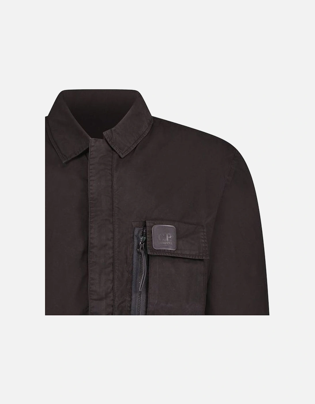 Gabardine Chrome Overshirt Jacket Black