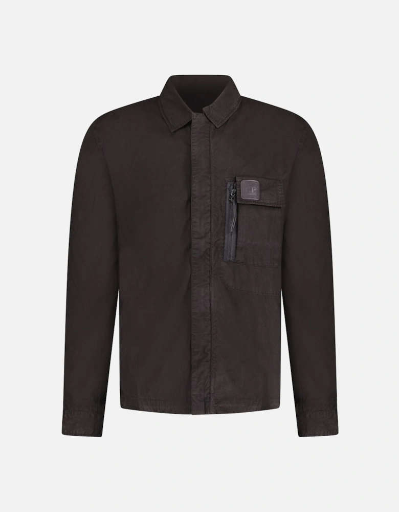 Gabardine Chrome Overshirt Jacket Black