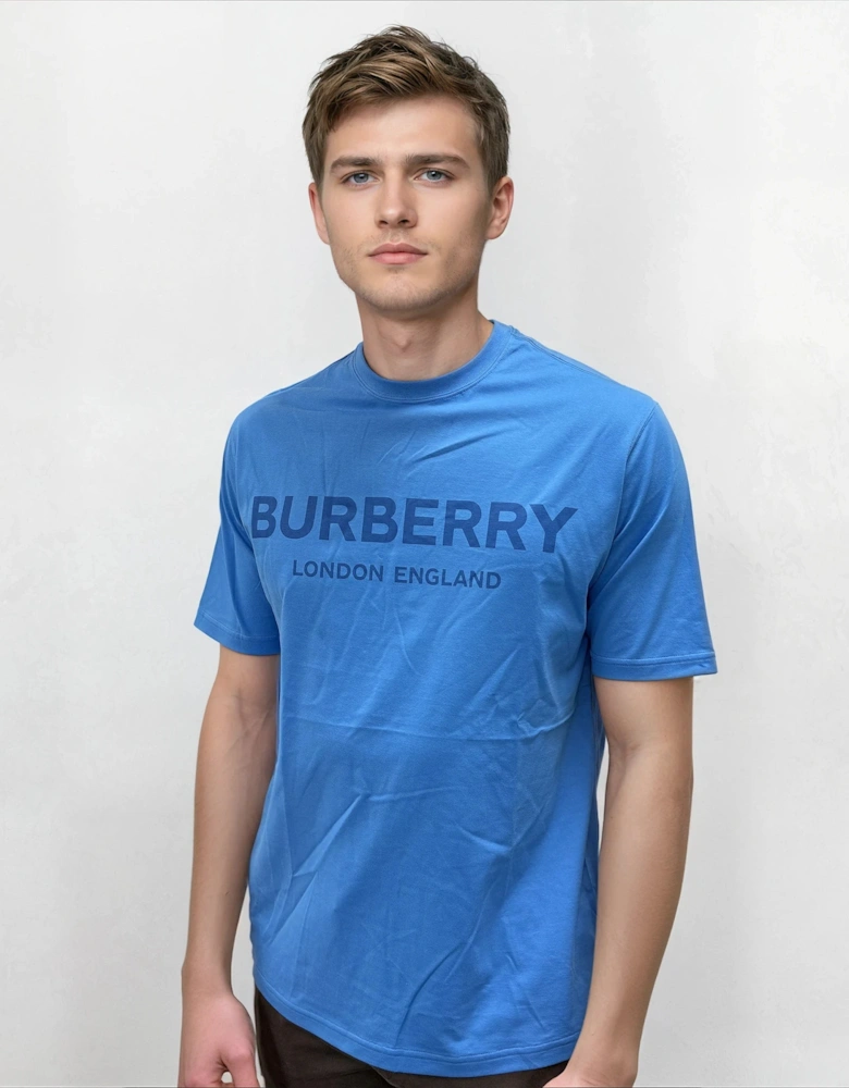 'Ellison' London Logo Print T-Shirt Blue