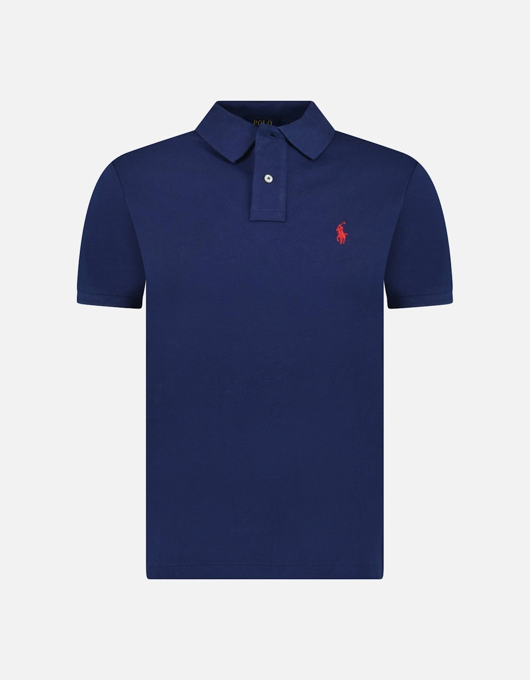 Mesh Slim Fit Polo Shirt in Navy, 3 of 2