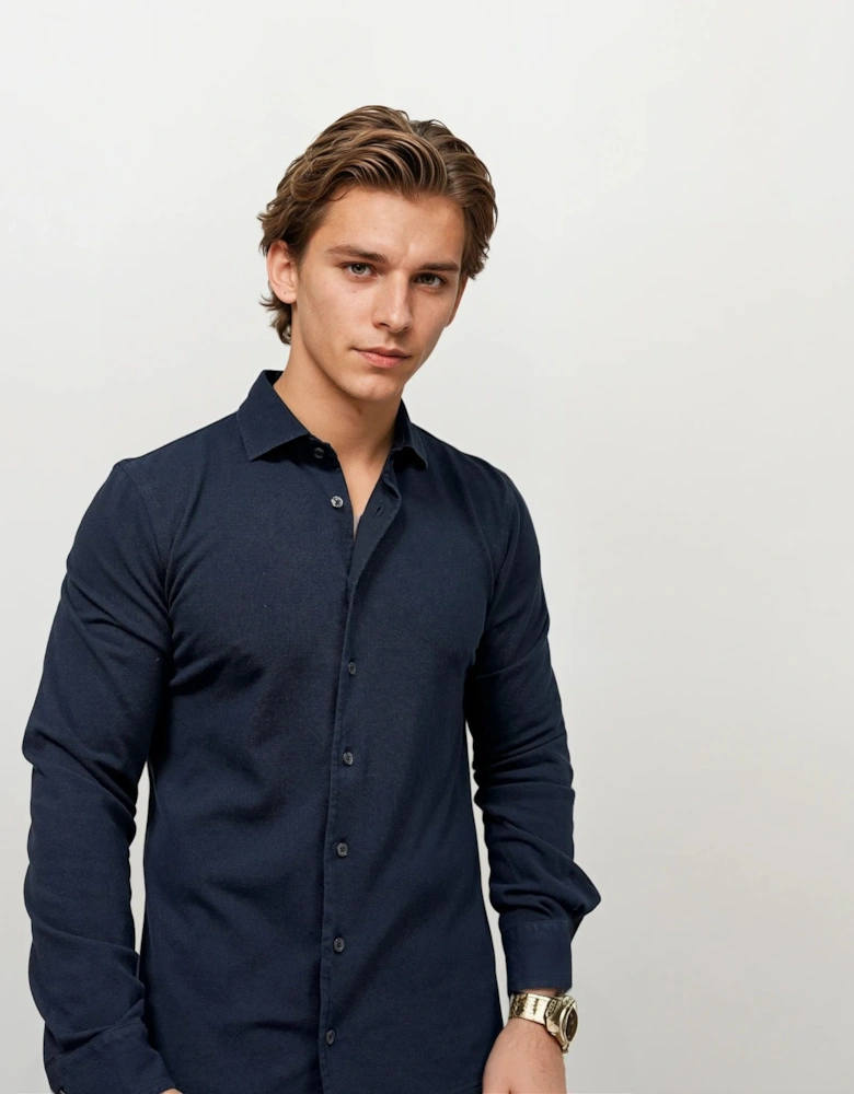 Cotton Shirt in Navy