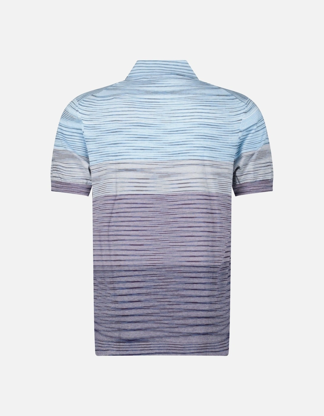 Short Sleeve Polo Knitted Light Blue And Purple Tones
