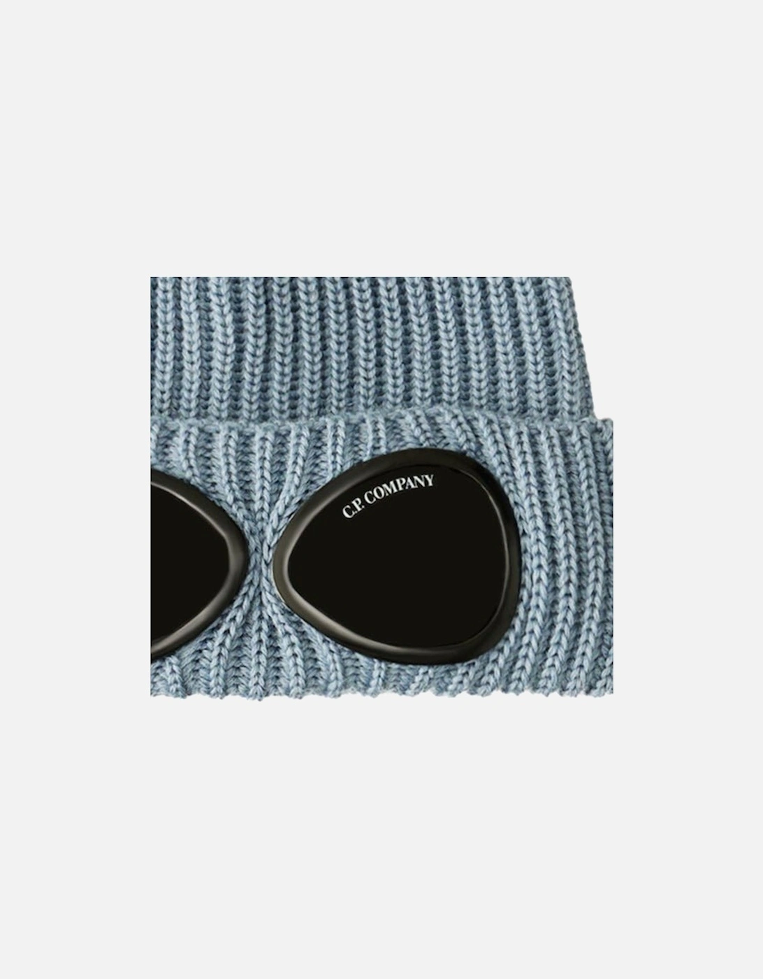 Goggle Beanie Hat in Extra Fine Merino Wool Flint Stone