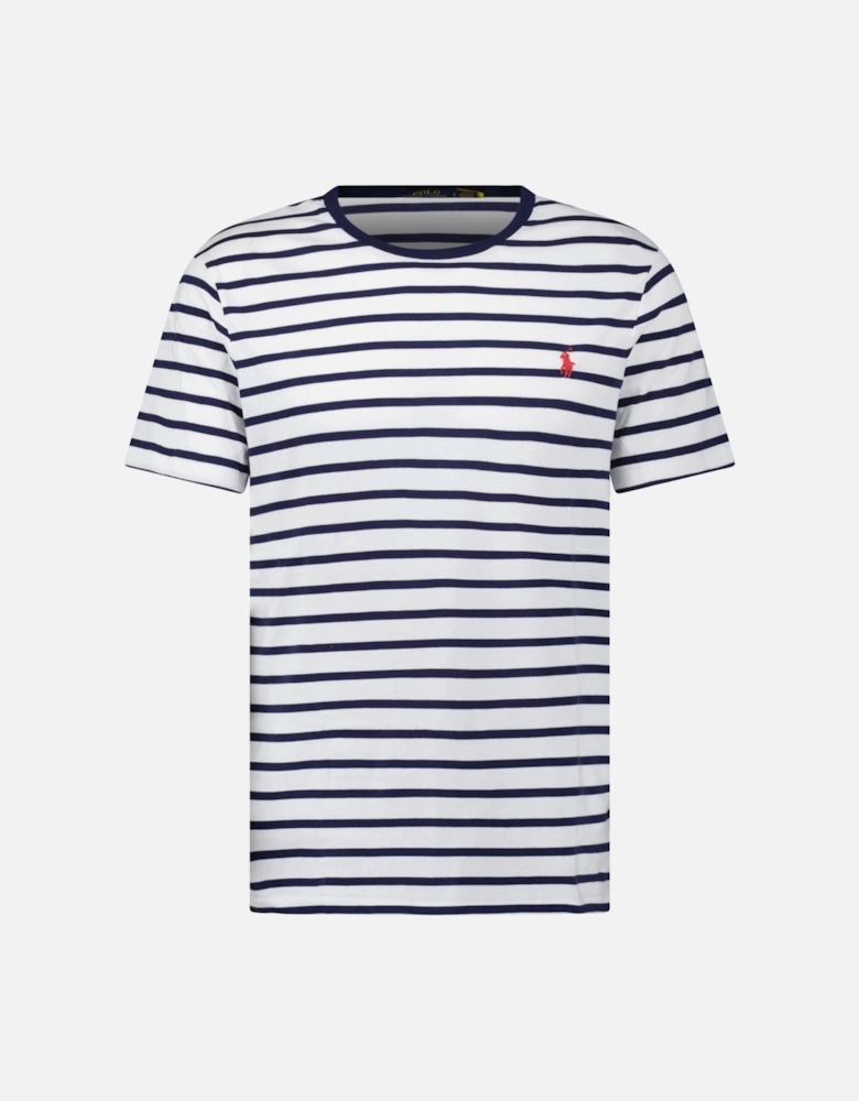 Custom Slim Fit T-Shirt in Navy/White