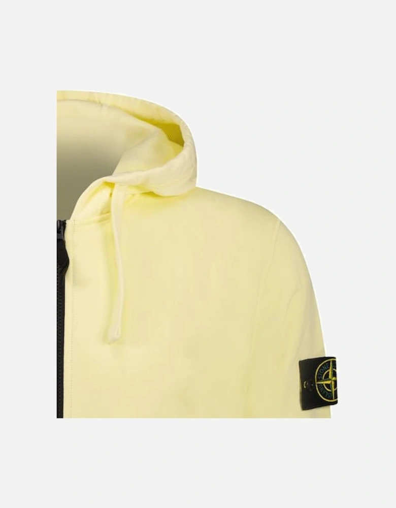 Badge Zip Hooded Sweatshirt Yellow