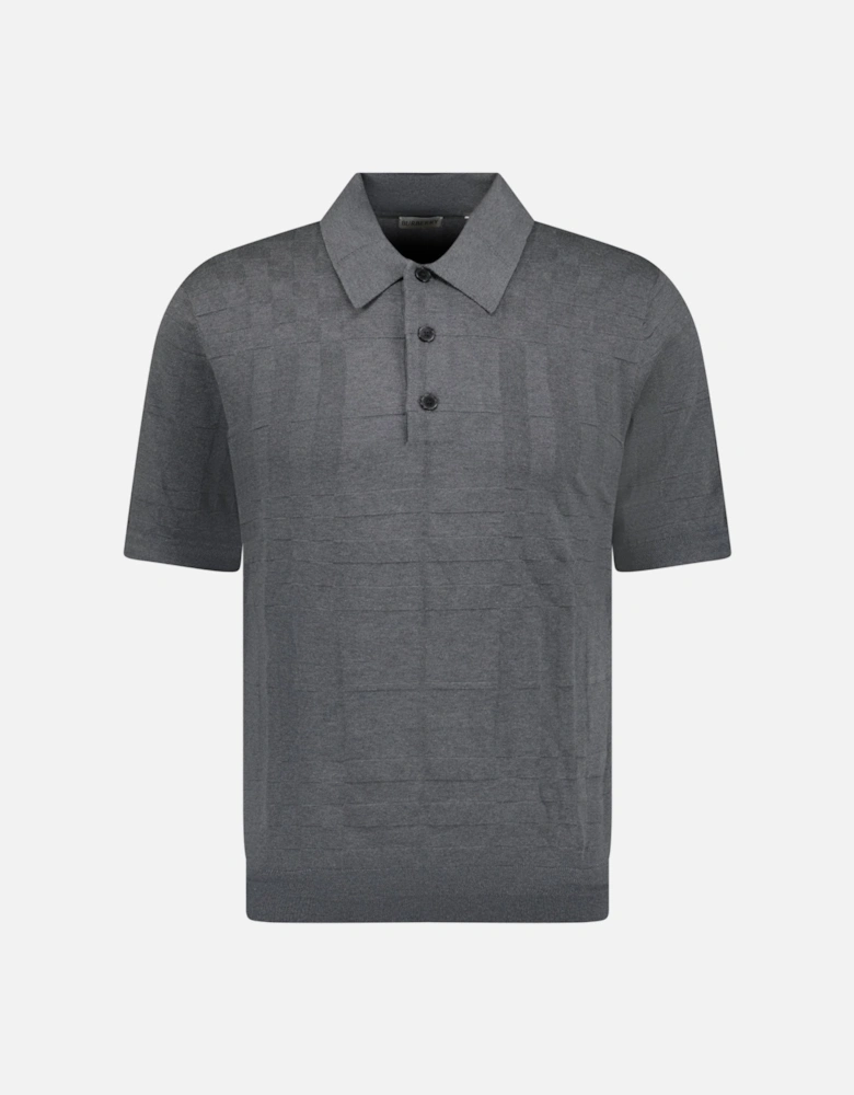 'Kieran' Knit Polo-Shirt Grey