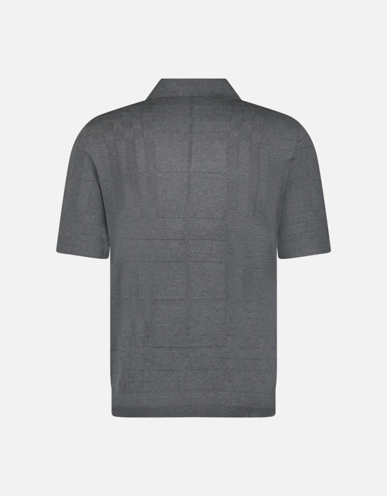 'Kieran' Knit Polo-Shirt Grey