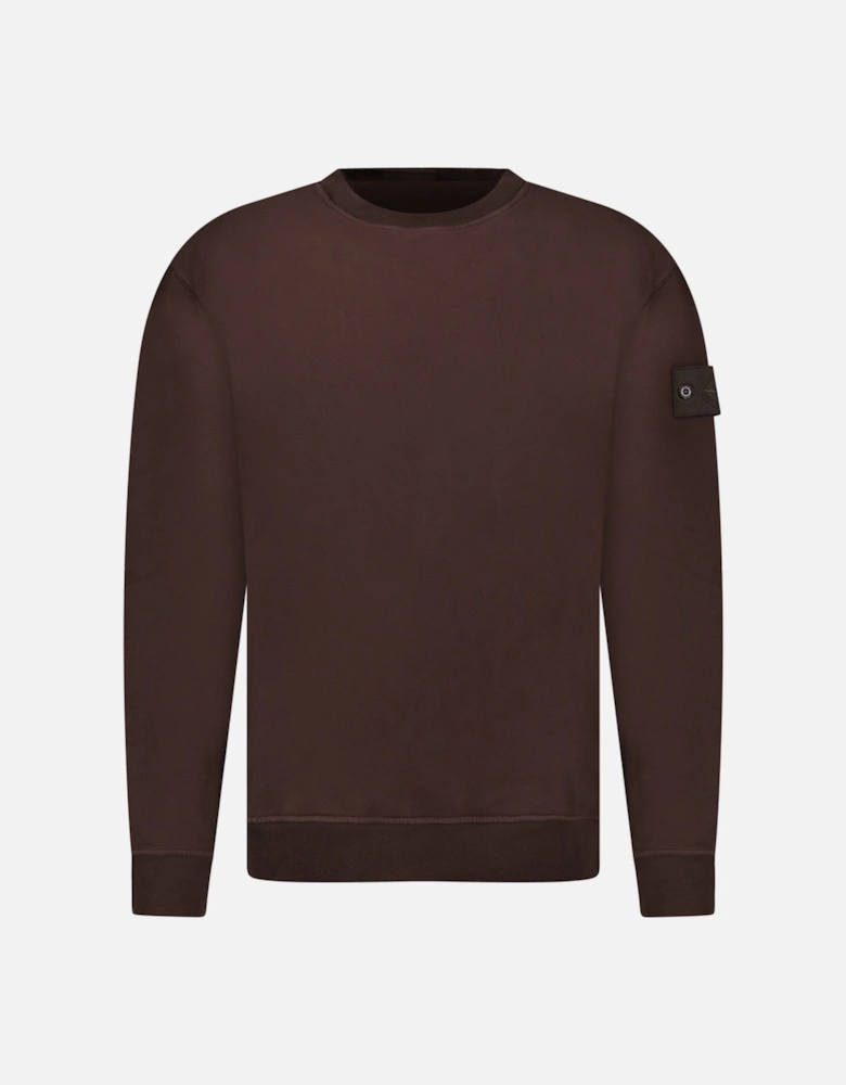 Ghost Badge Crewneck Sweatshirt Dark Brown