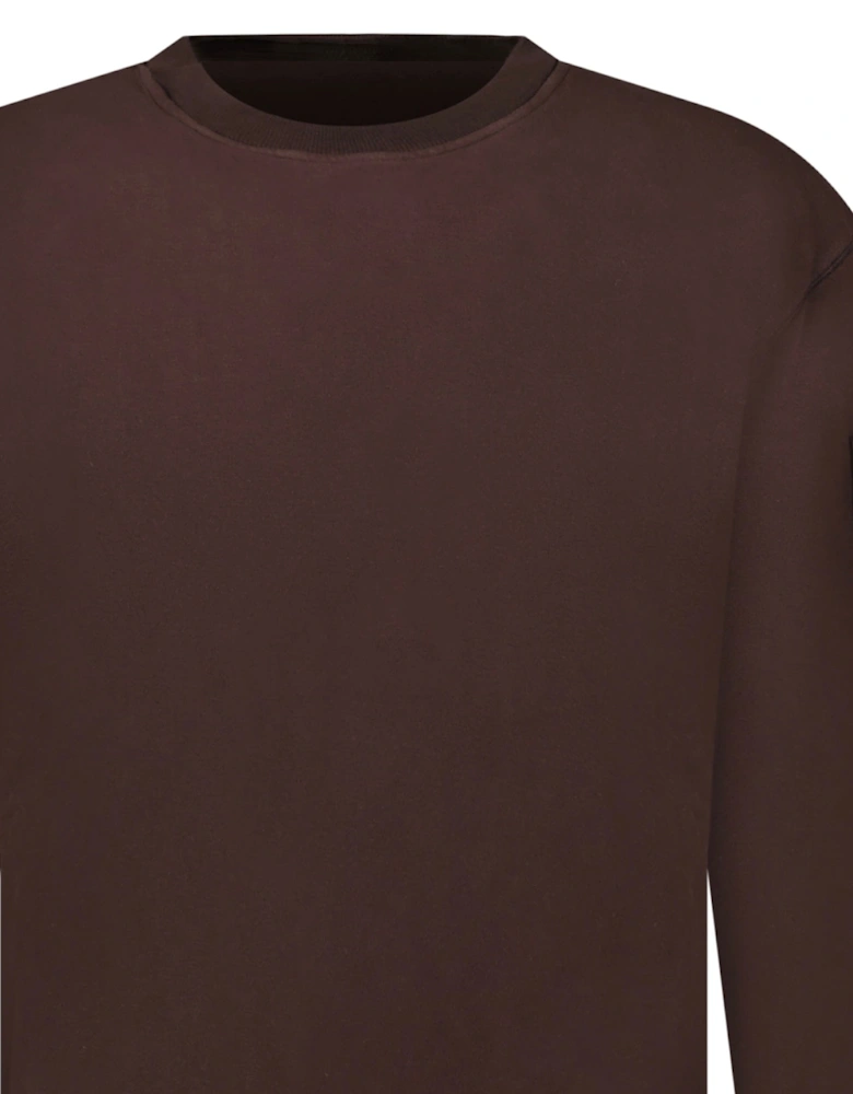 Ghost Badge Crewneck Sweatshirt Dark Brown