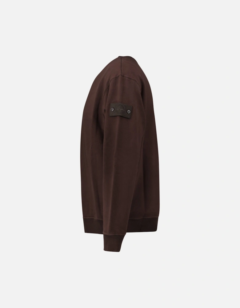 Ghost Badge Crewneck Sweatshirt Dark Brown