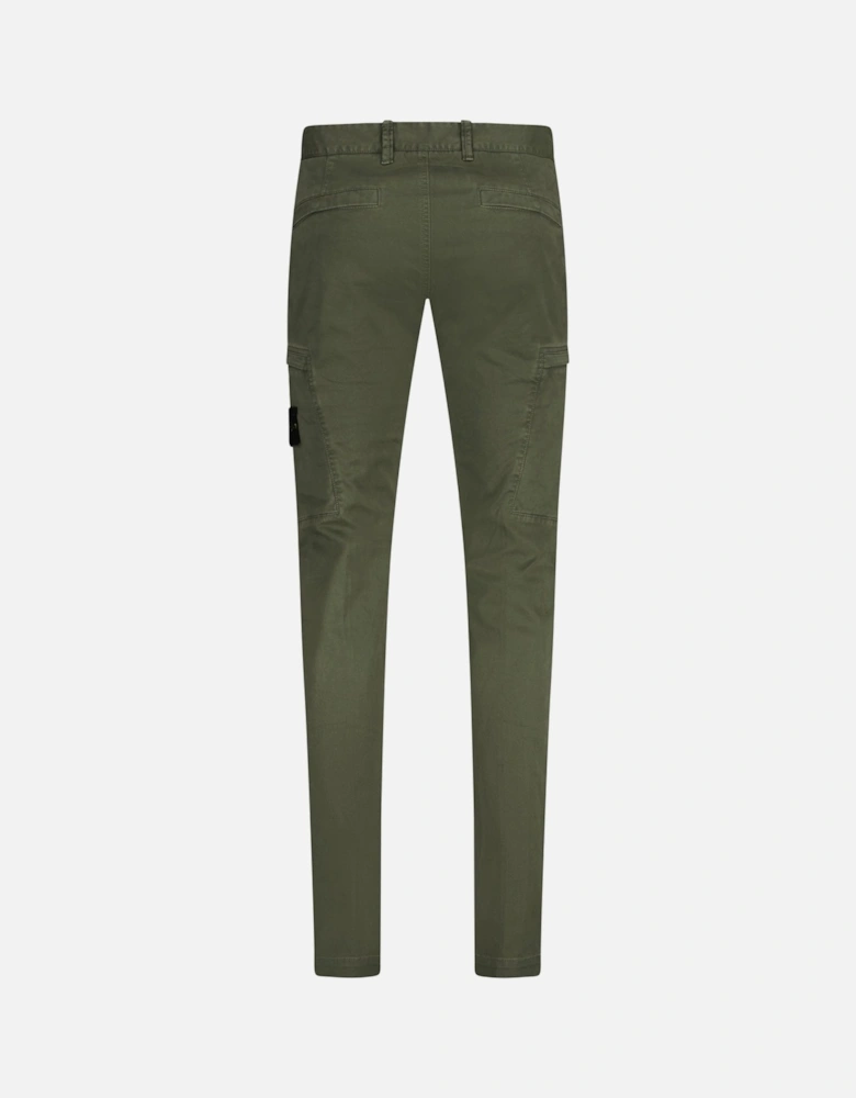 Badge Cotton Cargo Trousers Green