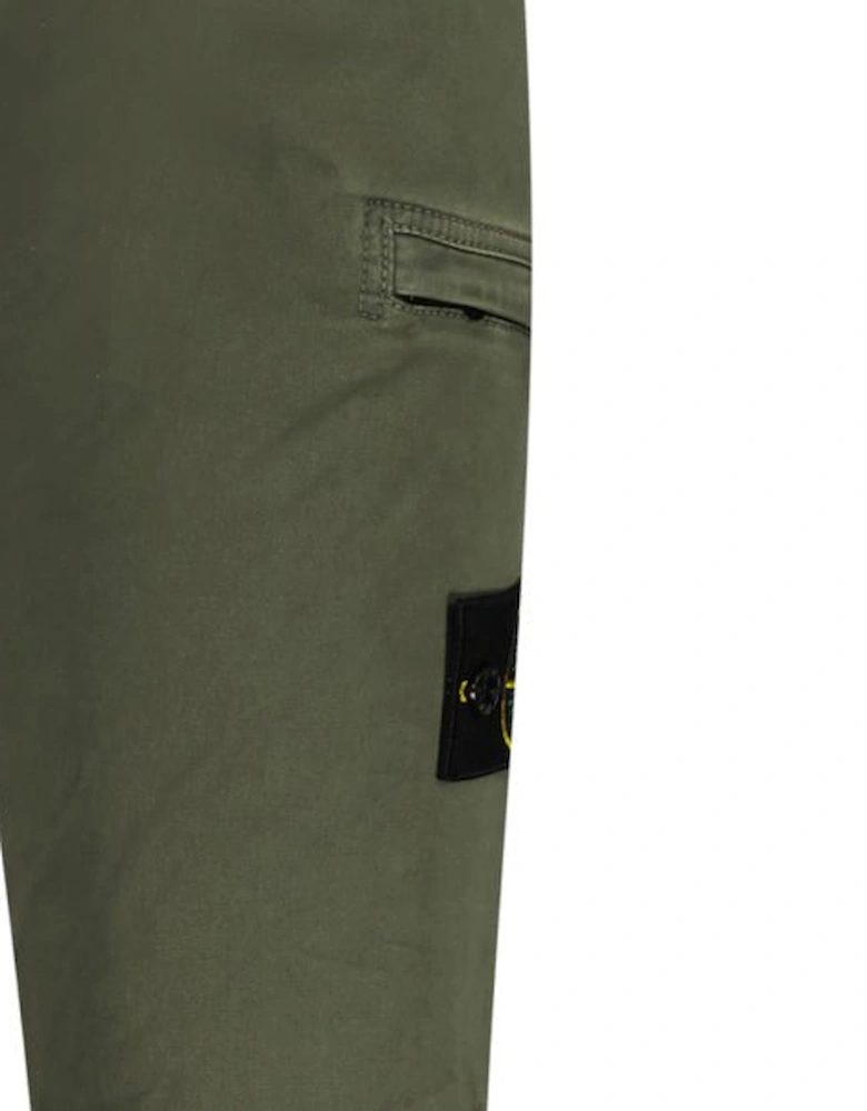 Badge Cotton Cargo Trousers Green