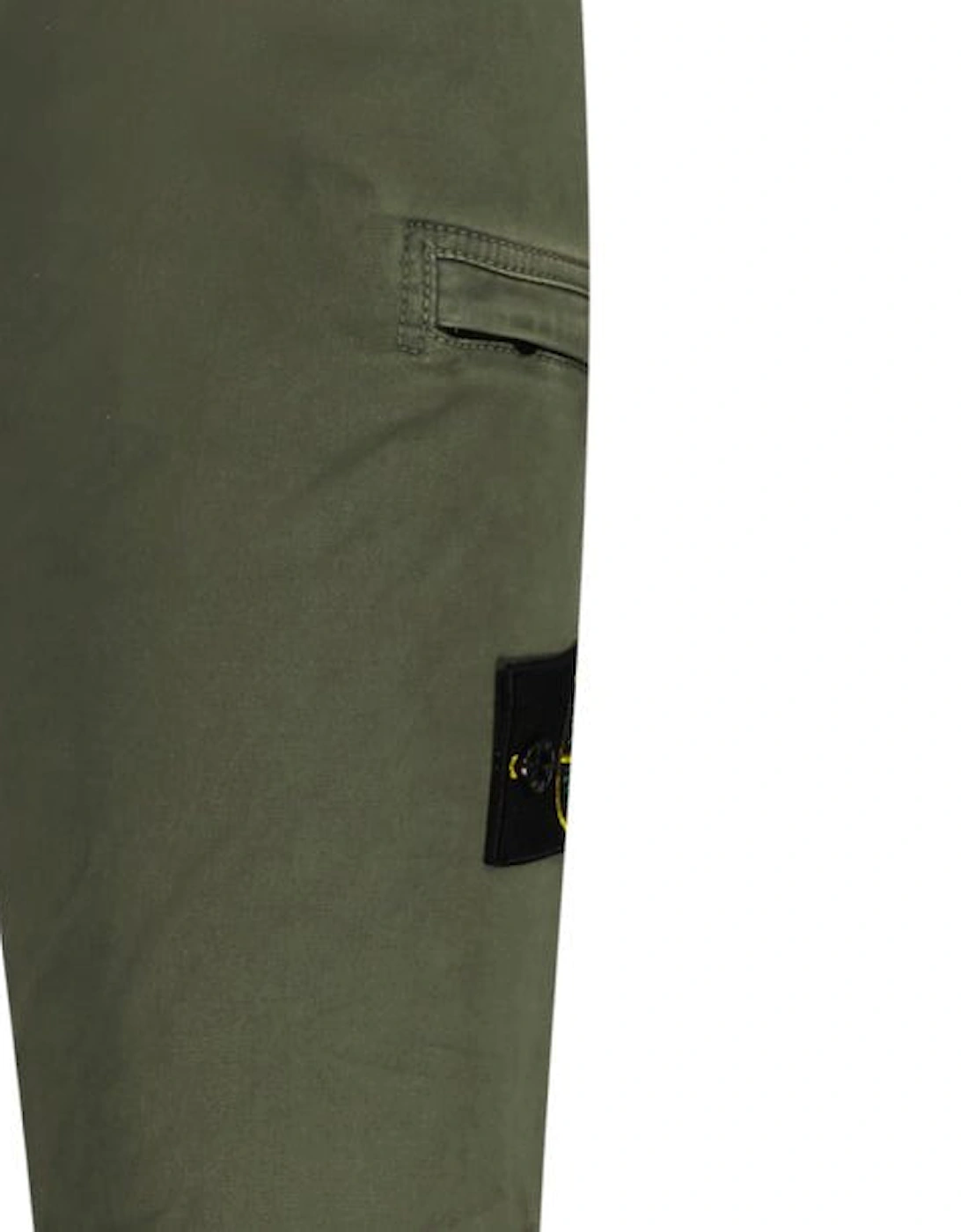 Badge Cotton Cargo Trousers Green