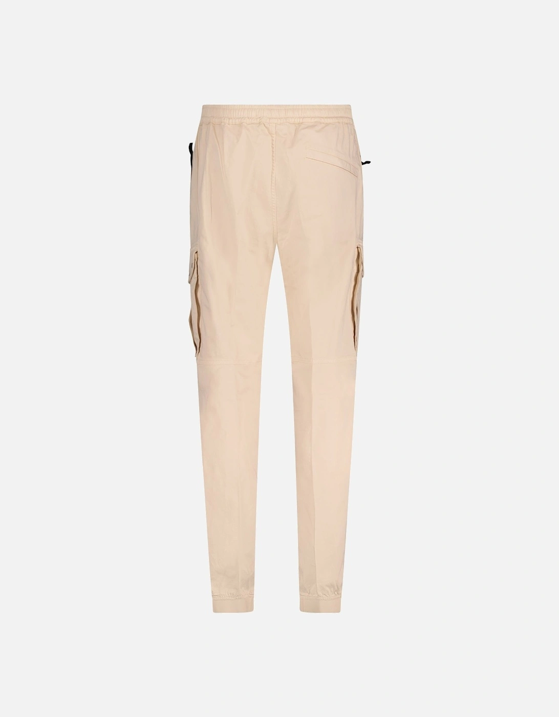 Badge Cargo Cuffed Trousers Beige