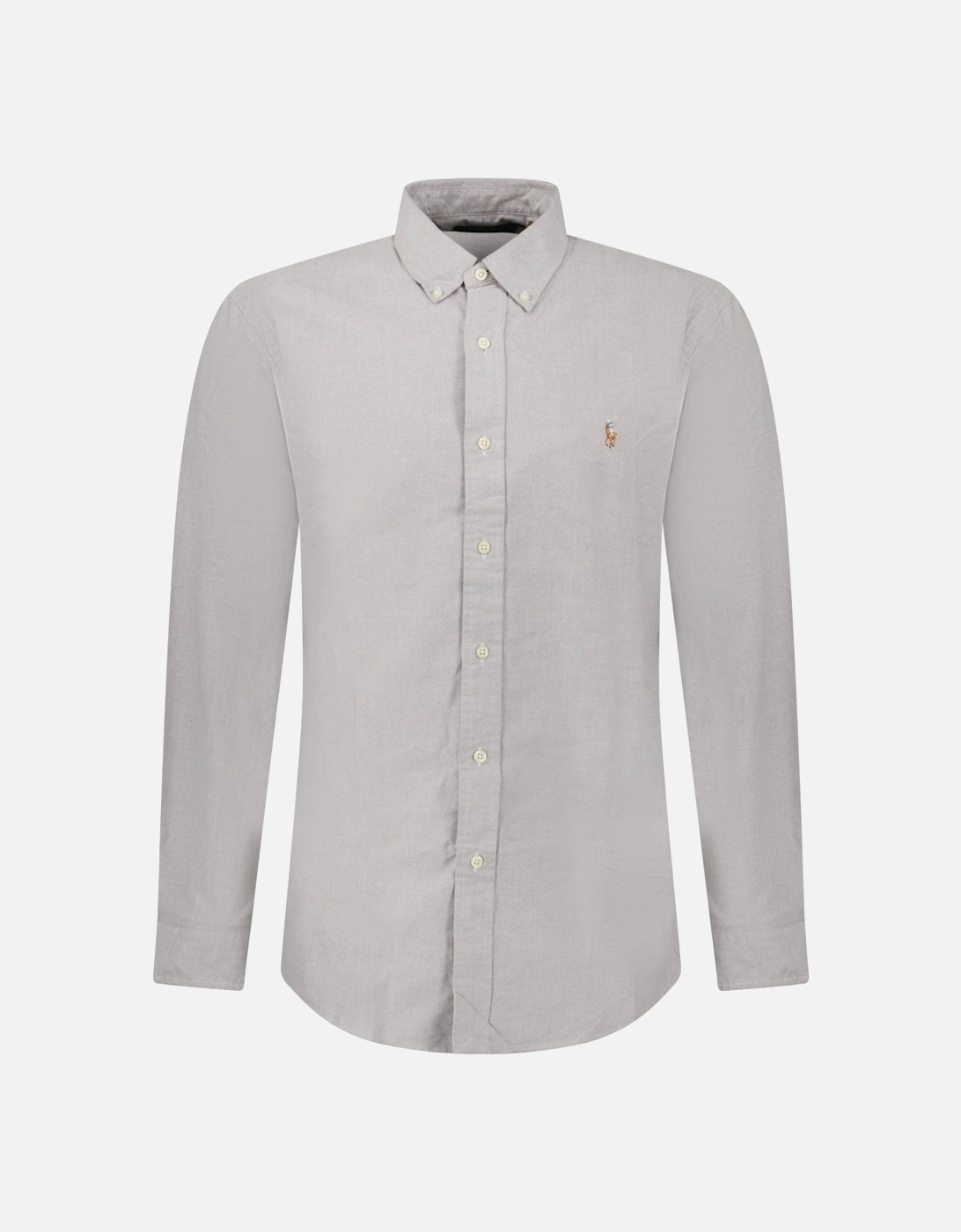 Men's Polo Ralph Lauren Custom Fit Oxford Shirt in Grey - Size: 44/Regular