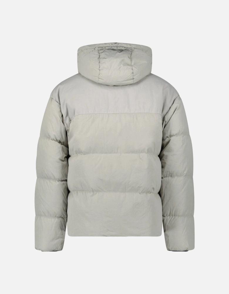 Eco-Chrome R Mixed Hooded Down Jacket Grey